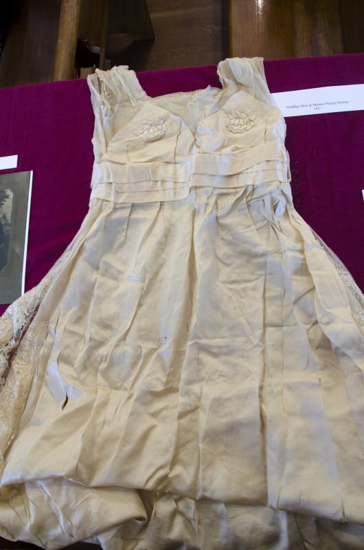 Grandma Hartley's wedding dress shows how petite the well-known school teacher was. BY GEORGIA SPARLING